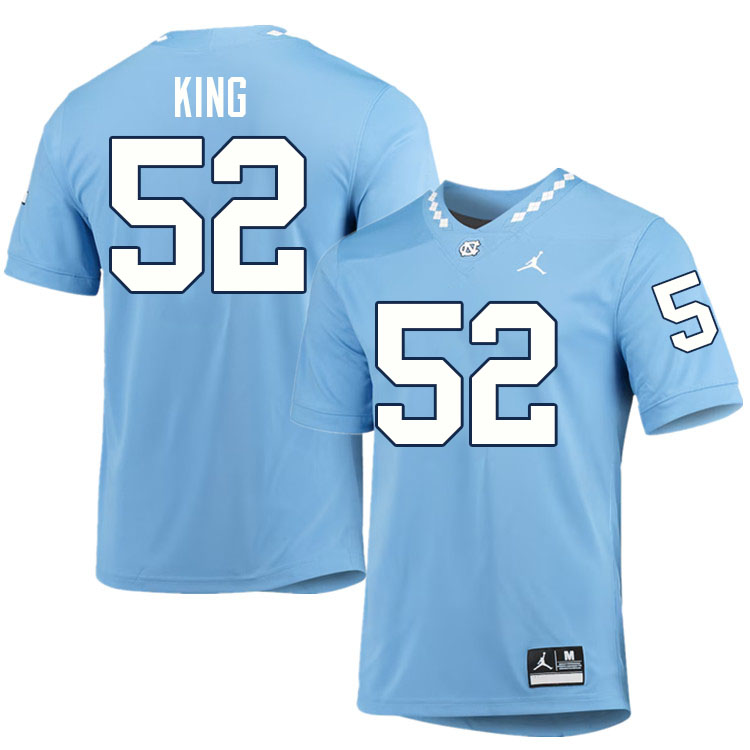 #52 Daniel King North Carolina Tar Heels College Football Jersey Stitched-Carolina Blue